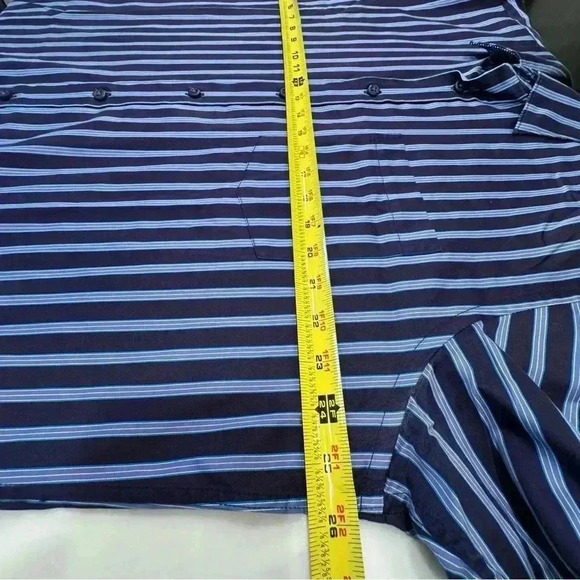 Bugatchi Uomo Button Down Shirt Classic Fit Striped Flip Cuff Mens Size XXL - Picture 7 of 12